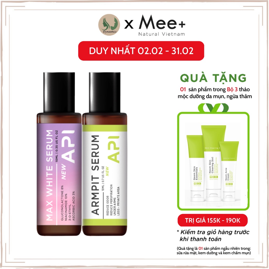Combo Serum lăn khử mùi hôi nách API 10ml