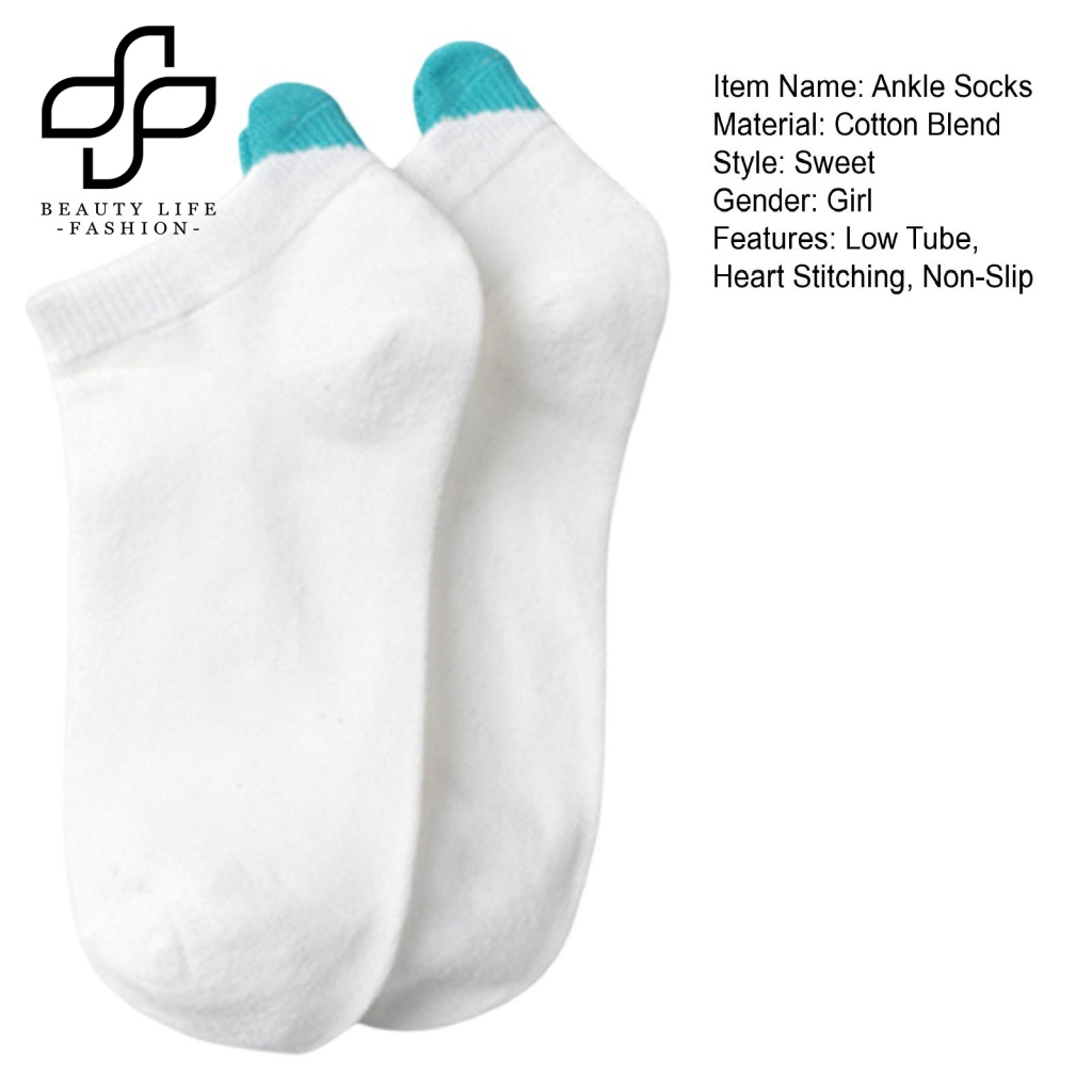 1 Đôi TấT NgắN HọA TiếT HìNh TráI Tim