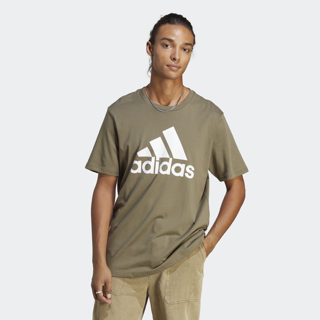 Adidas Phong cách sống Áo Thun Big Logo Single Jersey Essentials Nam màu xanh lá IC9355