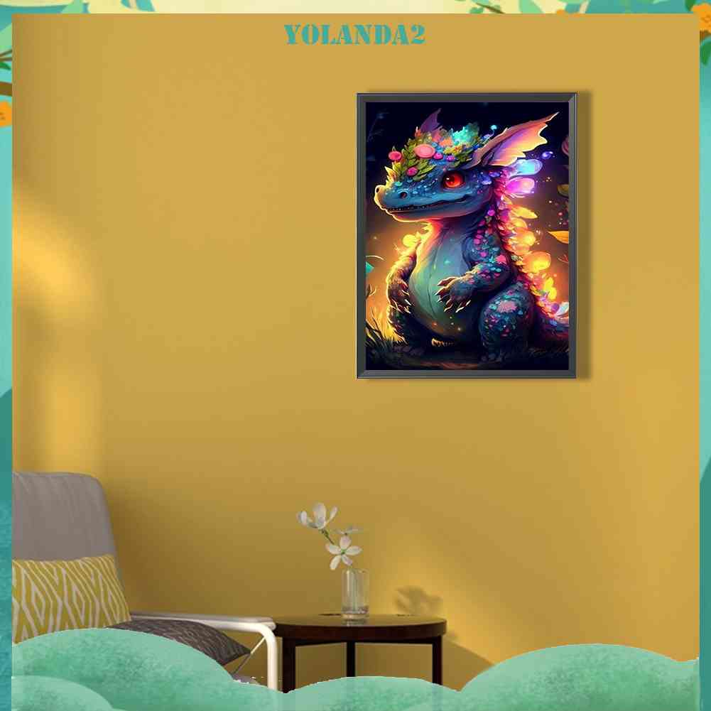 Tranh Đính Đá Kim Cương Toàn Bộ 5D DIY Hình Vẽ Khủng Long