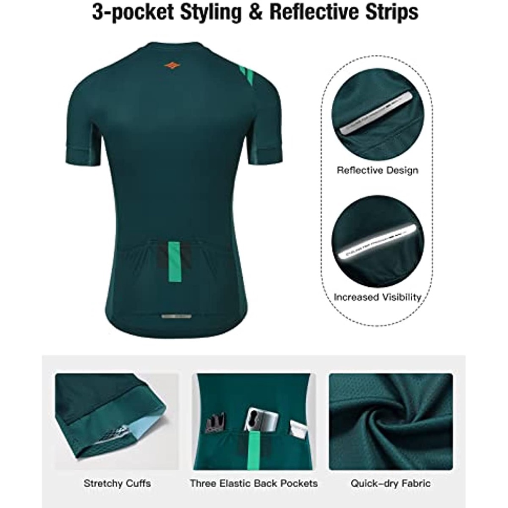 Santic Áo Tay Ngắn Có Túi Và Khóa Kéo Chuyên Nghiệp Cho Nam 50 + MTB