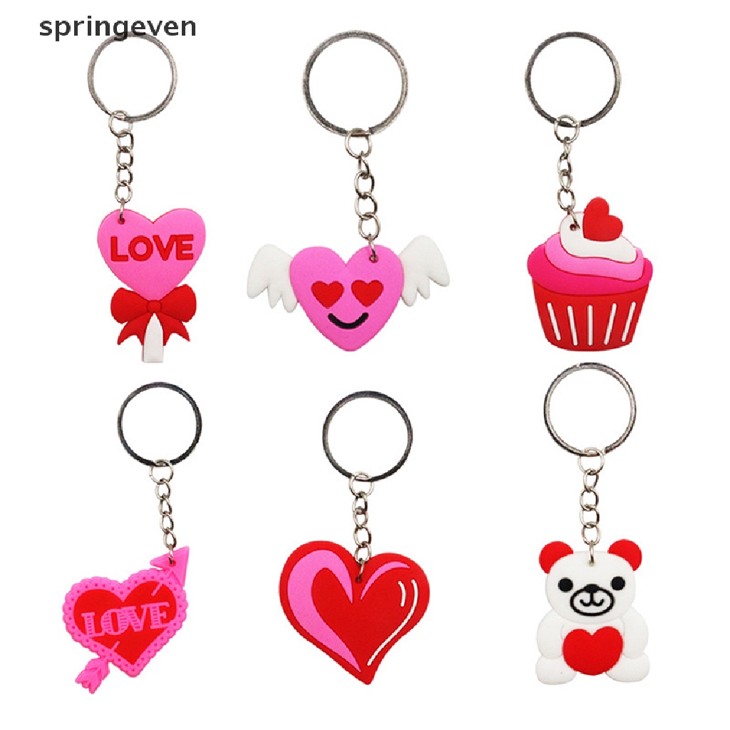 Móc Khóa Nhựa PVC Hình Trái Tim Hoạt Hình Dễ Thương