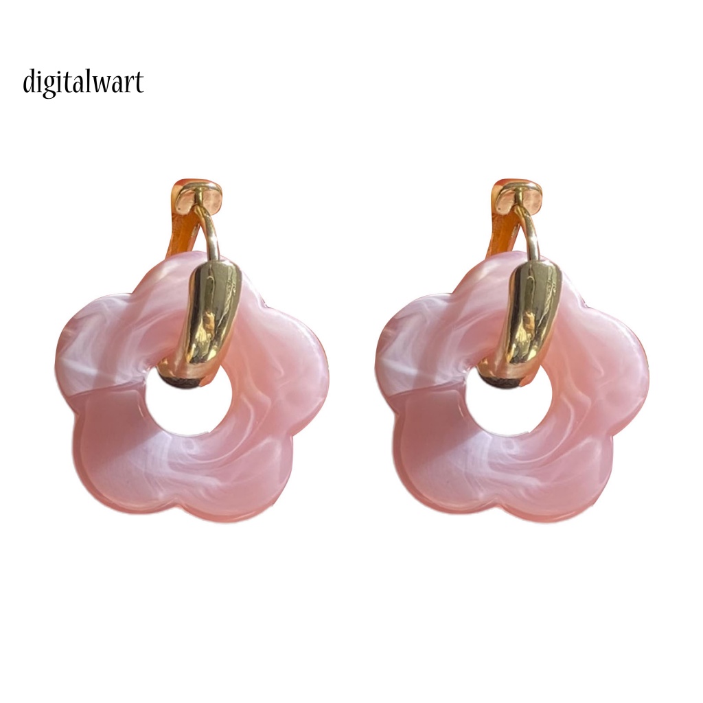 Kỹ Thuật Số| 1 Đôi Bông Tai Hình Hoa Bằng Nhựa Resin Tinh Tế Dành Cho Nữ