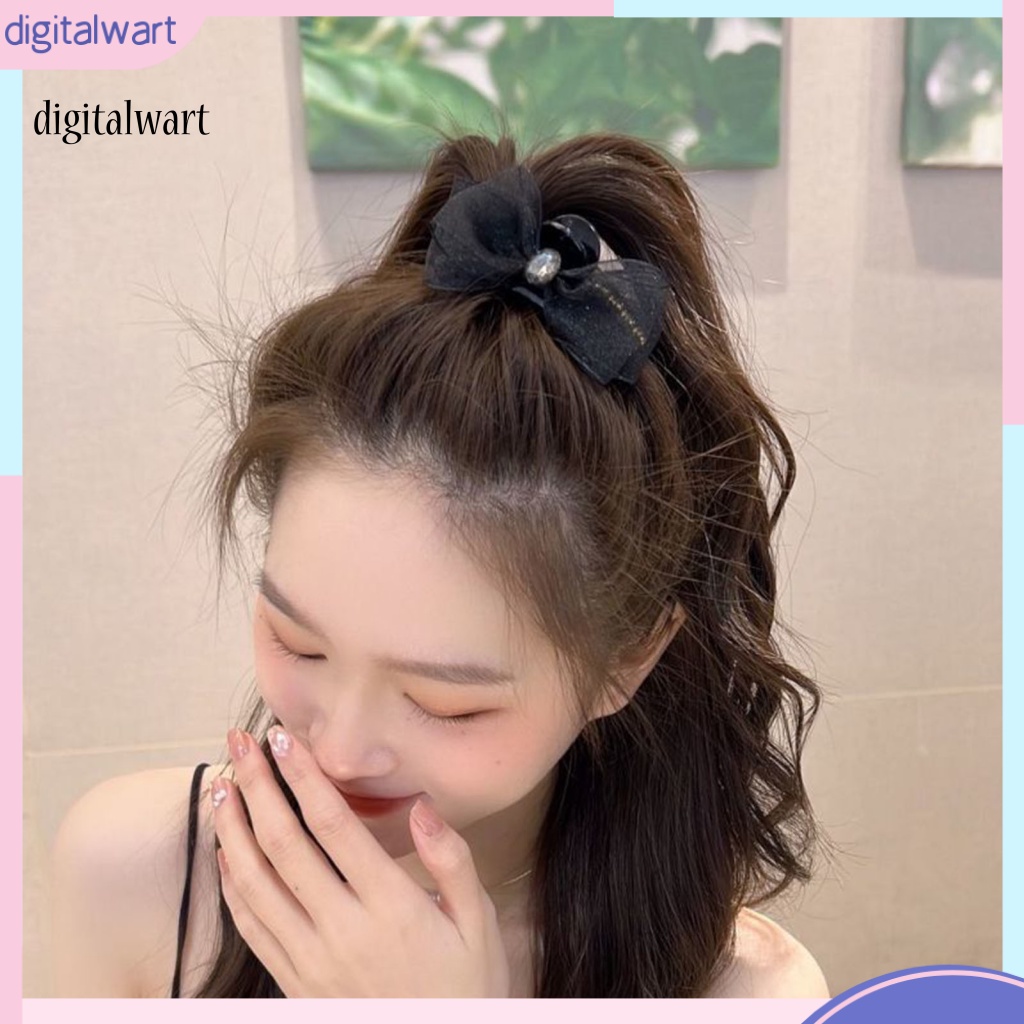 Kỹ Thuật Số| Kẹp Tóc Hình Nơ Hai Mặt Đính Đá Chống Trượt Co Giãn Thời Trang Dành Cho Nữ
