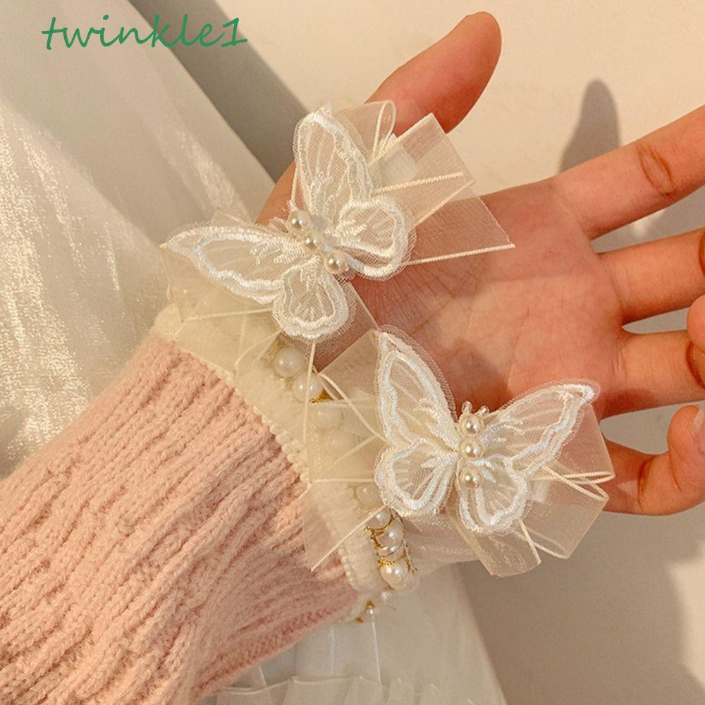 Kẹp Tóc Nơ Lưới Trong Suốt Đính Hạt Lấp Lánh Phong Cách Hàn Quốc Cho Nữ