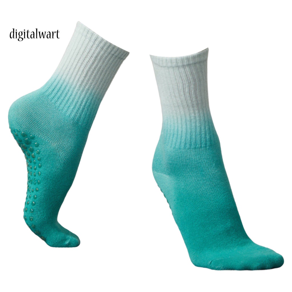 Kỹ Thuật Số| 1 Đôi Tất Tập Yoga Chất Liệu Nhuộm Màu Tương Phản Mềm Mại Co Giãn Cao Chống Trượt Thấm Hút Mồ Hôi