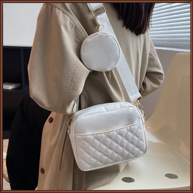 Túi Đeo Chéo Bằng Da Pu Màu Trơn Đơn Giản Thời Trang Cho Nữ