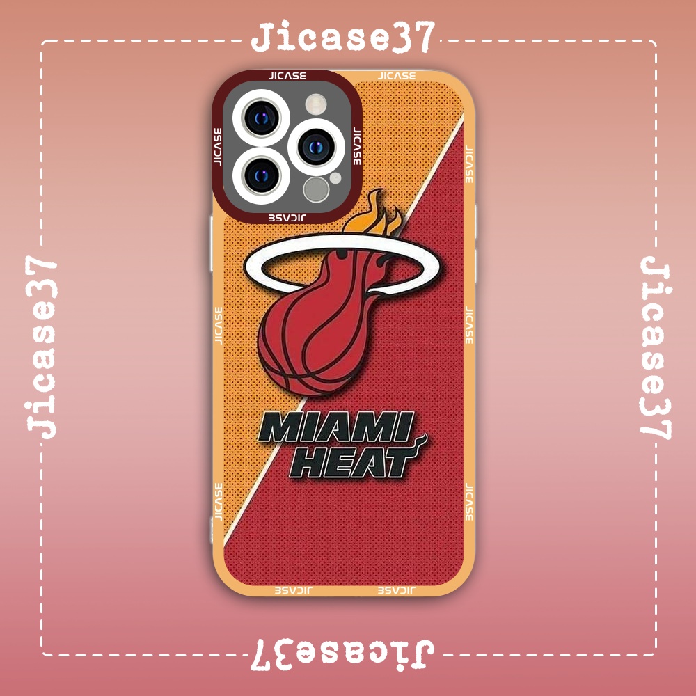 Ốp lưng iphone cạnh vuông Jicase Bóng Rổ Miami Heat Vintage Aesthetic