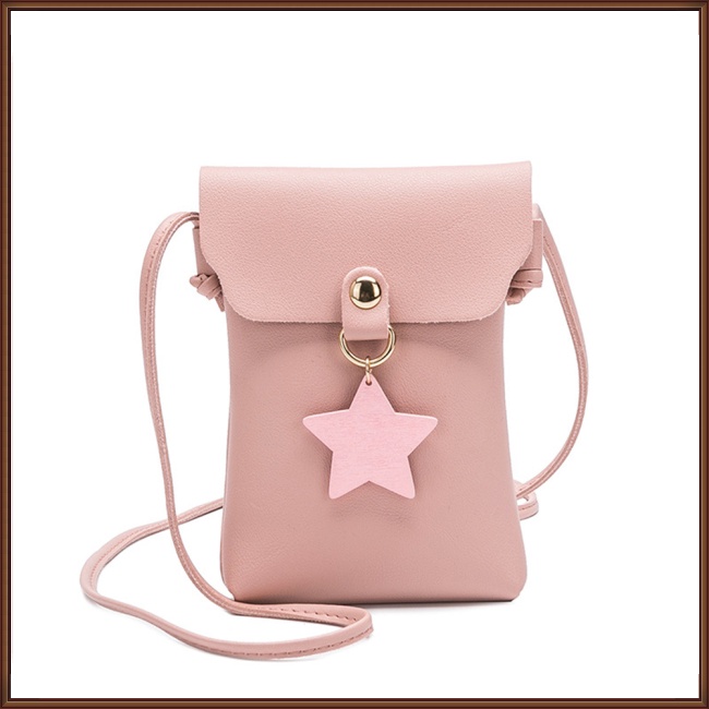 Túi Da Đeo Chéo Hình Vuông Nhỏ Đính Ngôi Sao Thời Trang Cho Nữ