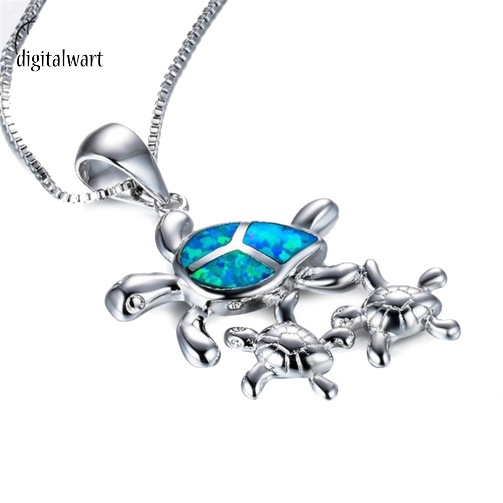 Kỹ Thuật Số| Vòng cổ HợP Kim HìNh RùA ĐíNh NgọC MắT MèO Dễ Thương