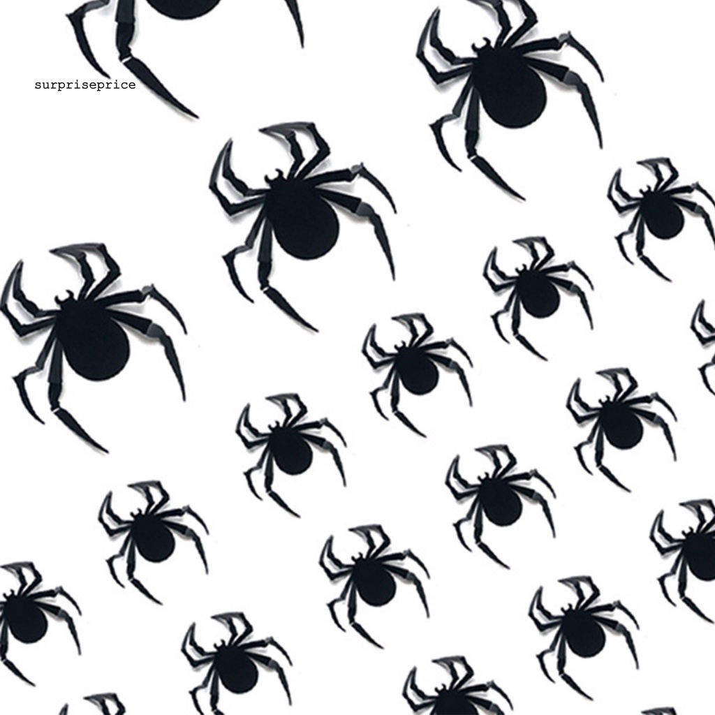 Set 12 Sticker Dán Tường Trang Trí Tiệc Halloween Hình Nhện