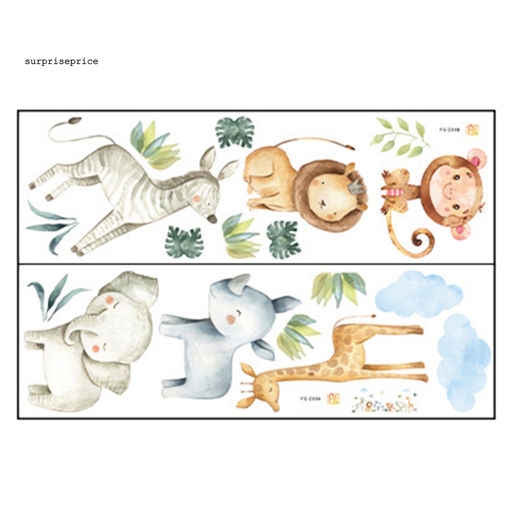 Set 2 Sticker Dán Tường PVC Không Đường Viền Họa Tiết Hoạt Hình Dễ Thương Trang Trí Nhà Cửa