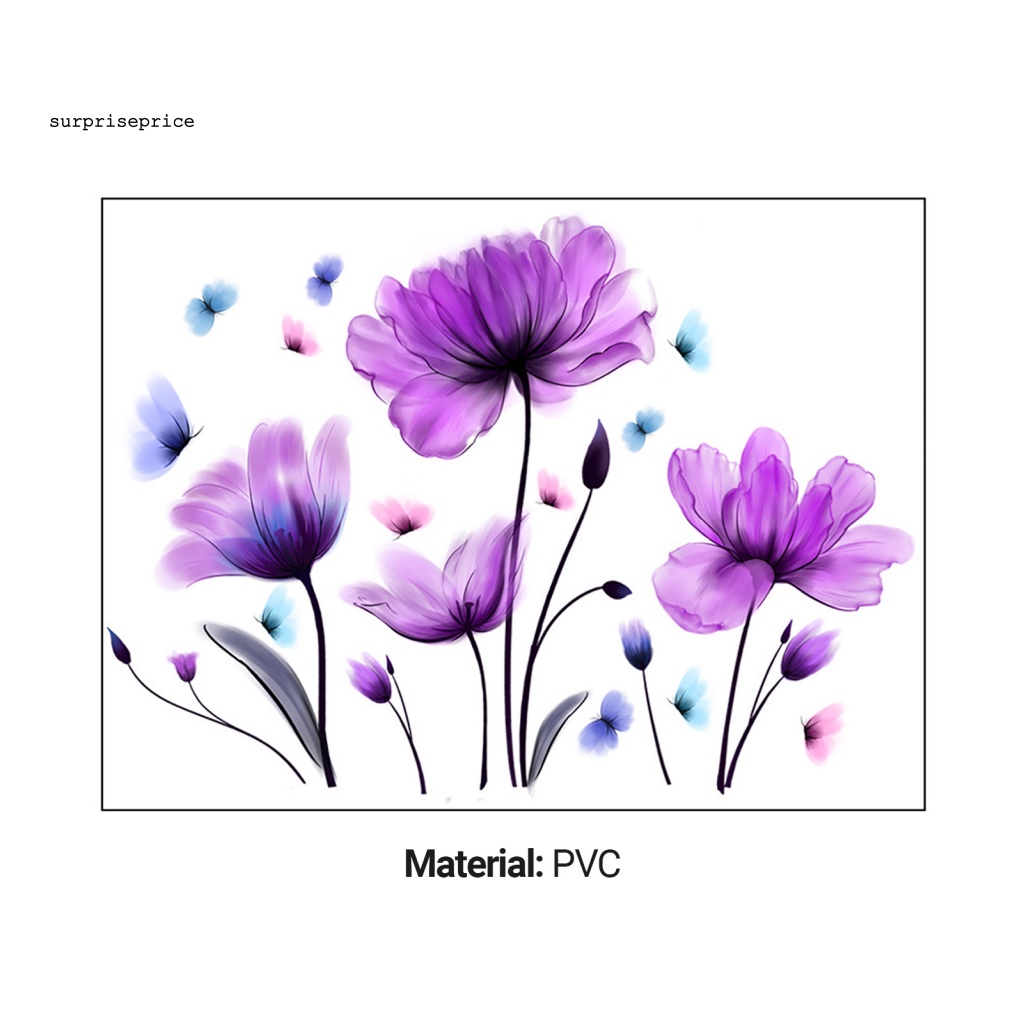 1 Bộ Sticker Dán Tường Họa Tiết Hoa Tulip Và Bươm Bướm Nghệ Thuật Sáng Tạo Dành Cho Phòng Ngủ / Cửa Sổ