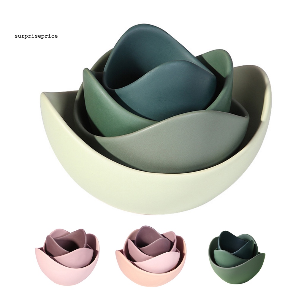 1 Bộ Khay Đựng Thức Ăn Vặt Bằng Gốm Hình Hoa Sen Phong Cách Bắc Âu