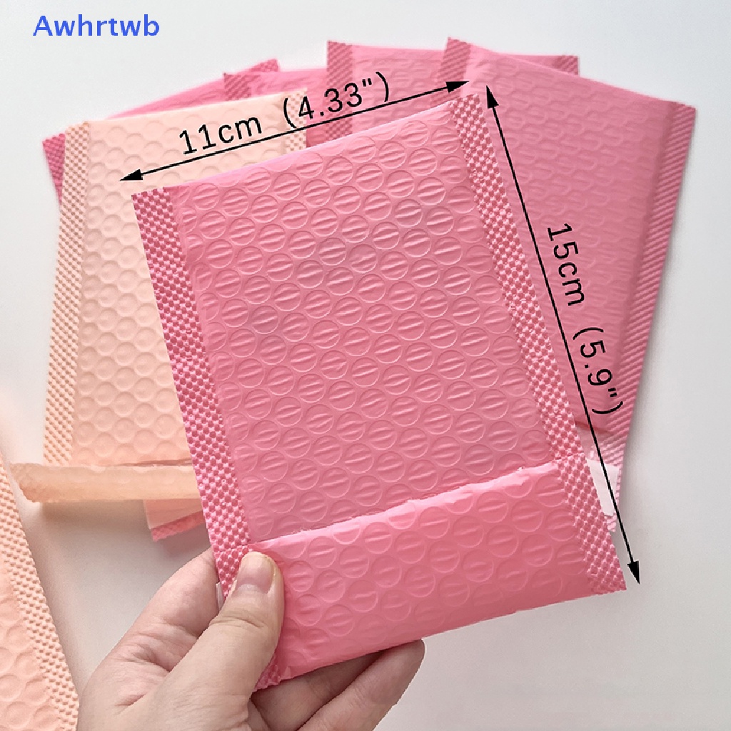 Awhrtwb Bộ 10 Túi Bong Bóng Dày Tự Dính Màu Hồng / Tím Dùng Để Vận Chuyển Hàng Chuyển Phát Nhanh Mới