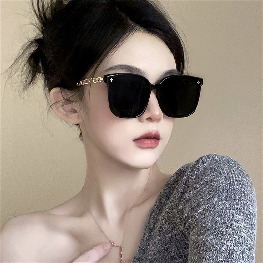 Kính Mát Phân Cực Chống Tia Uv Gọng Kim Loại Thời Trang Cho Nữ