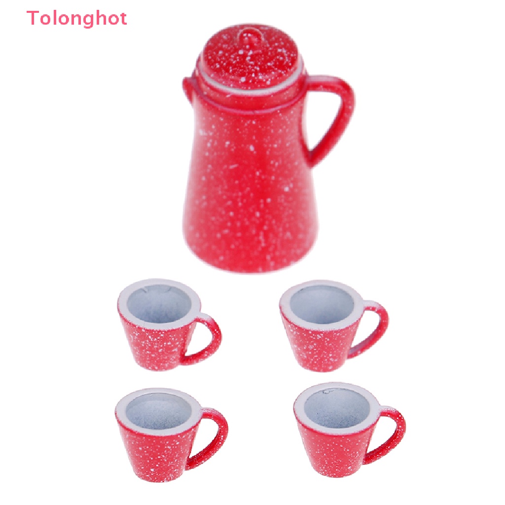 Set 5 Ấm Trà Mini Tỉ Lệ 1: 12 Dùng Trang Trí Nhà Búp Bê