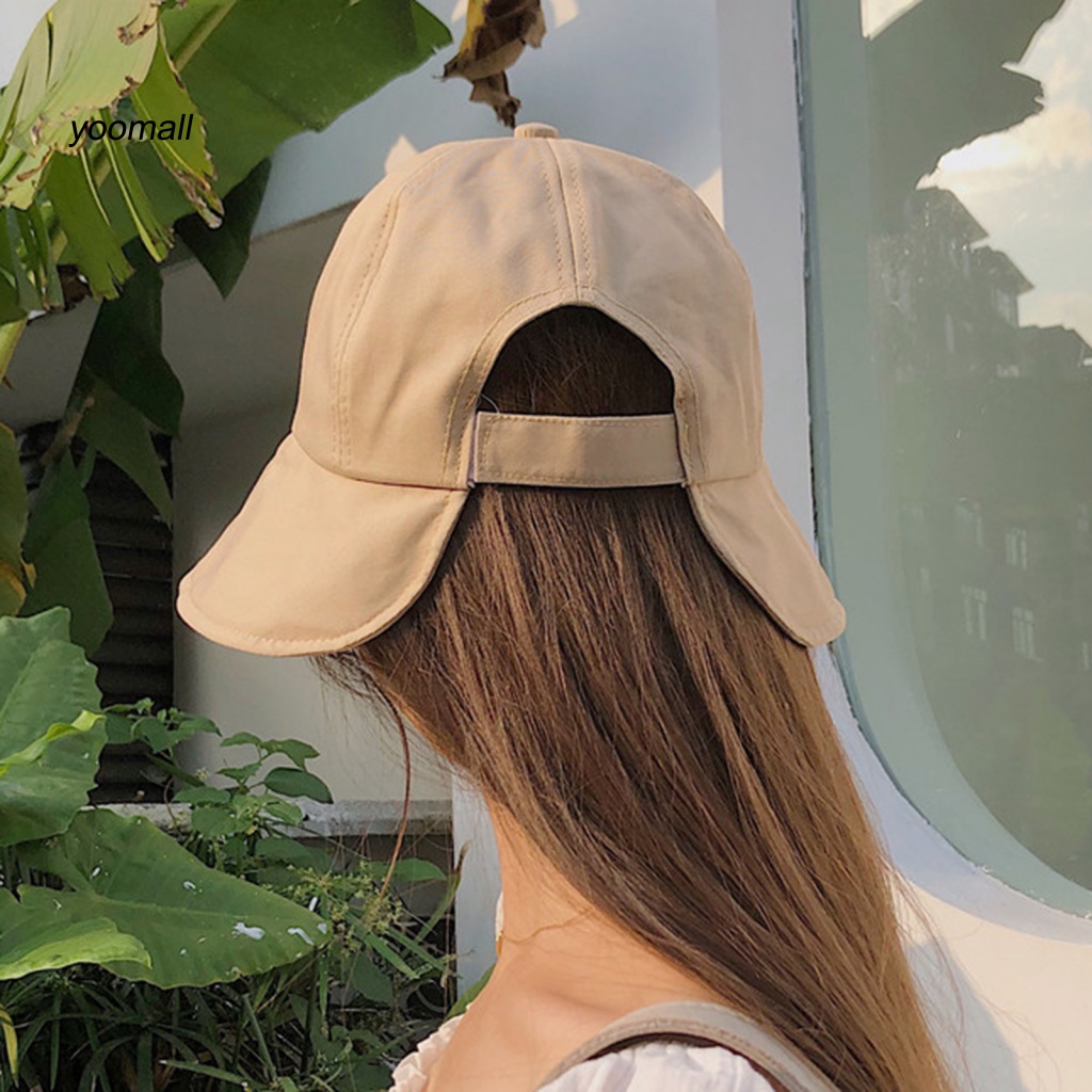 Nón Tai Bèo Đi Biển Vành Ngắn Lưng Gấp Gọn Màu Trơn Cho Nữ