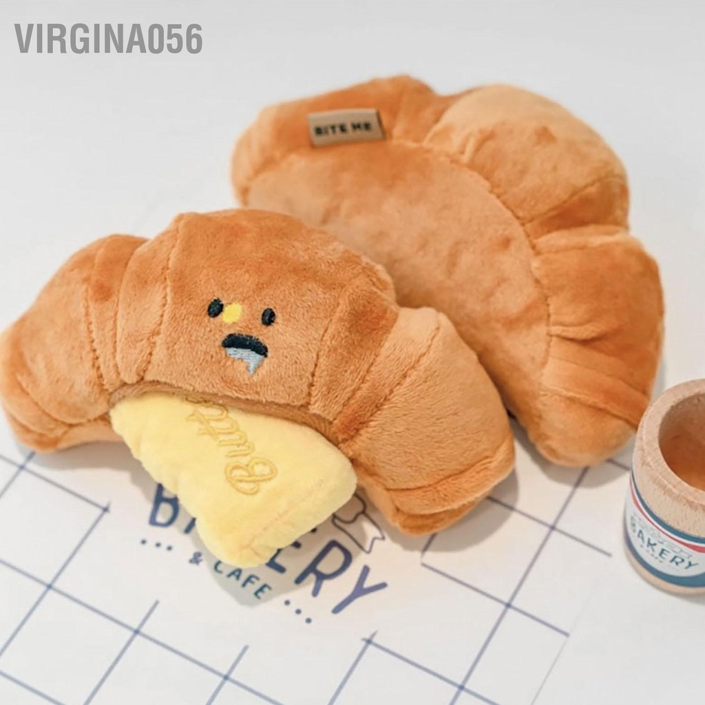 Virgina056 Đồ chơi sang trọng cho chó Snuffle có tiếng kêu mềm tương tác Hình bánh mì Cún con dễ thương Đánh hơi xếp hình trong nhà