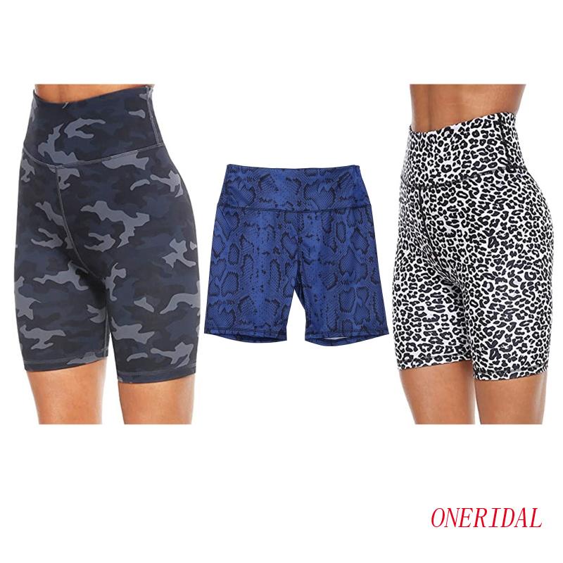 Quần Short Legging Lưng Cao Nâng Mông In Họa Tiết Da Báo / Da Rắn Dành Cho Nữ