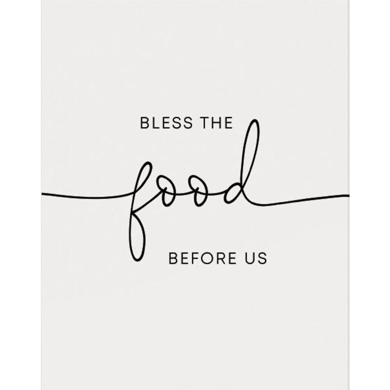 Tranh Vải Bạt Treo Tường In Hình Bless The Food Before Us Trang Trí Nhà Bếp / Nông Trại