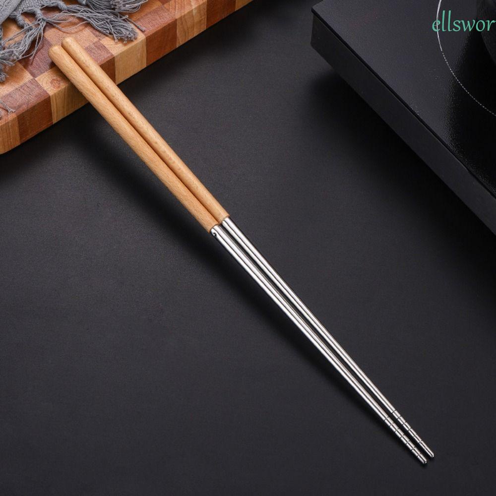 Đũa Chiên Thức Ăn Cán Gỗ Bằng Thép Không Gỉ