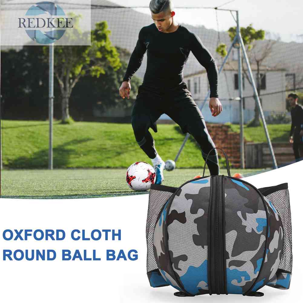 Túi Đựng Bóng Rổ Hình Tròn Bằng Vải Oxford Chống Nước Có Khóa Kéo