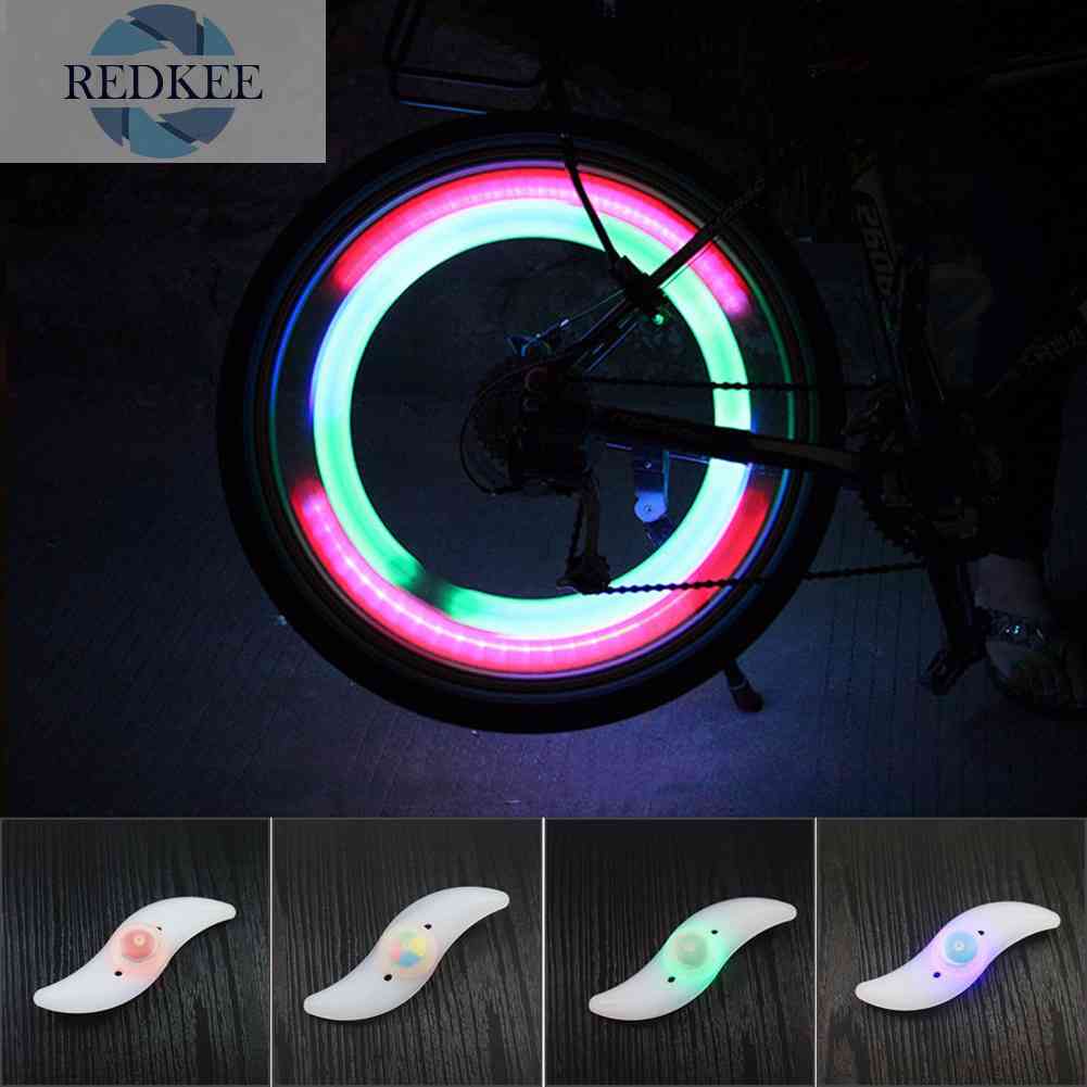 Đèn LED Gắn Căm Xe Đạp Hình Chiếc Lá Chống Thấm Nước