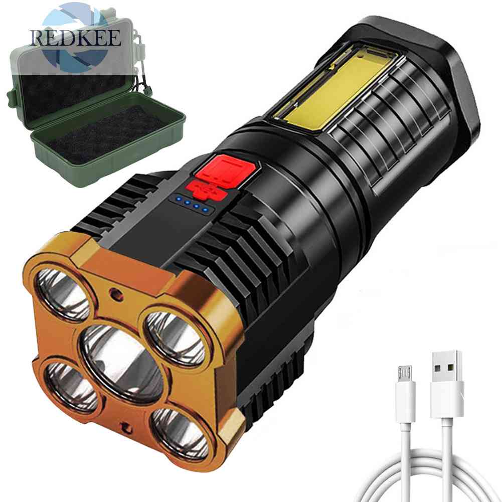 Đèn Pin LED COB Độ Sáng Cao Chống Thấm Nước Có Thể Sạc Lại Bằng Cổng USB