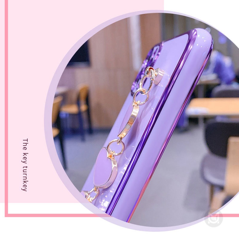 Ốp Điện Thoại Silicon Mềm Có Dây Đeo Tay Họa Tiết Trái Tim Cho Xiaomi Redmi Note 12 11 10 9 8 Pro 9S 10S 11S Plus