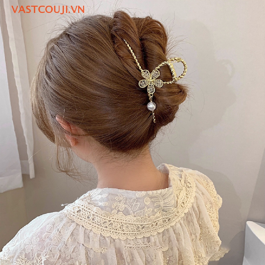 Kẹp Tóc Kim Loại Hình Cá Mập Đính Đá Thời Trang Cho Nữ