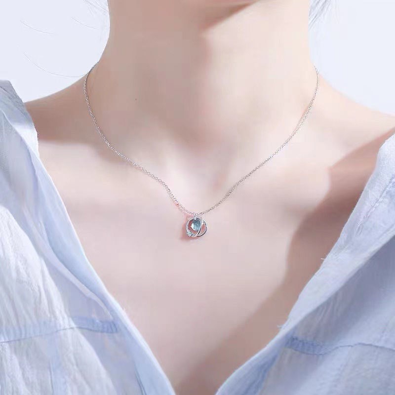 Vòng cổ Mạ Bạc Mặt Hình Hành Tinh Sang Trọng