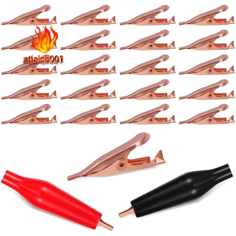 Set 20 Kẹp Cá Sấu Thử Điện 5Amp Mini Bằng Đồng Cách Nhiệt Bảo Vệ Răng