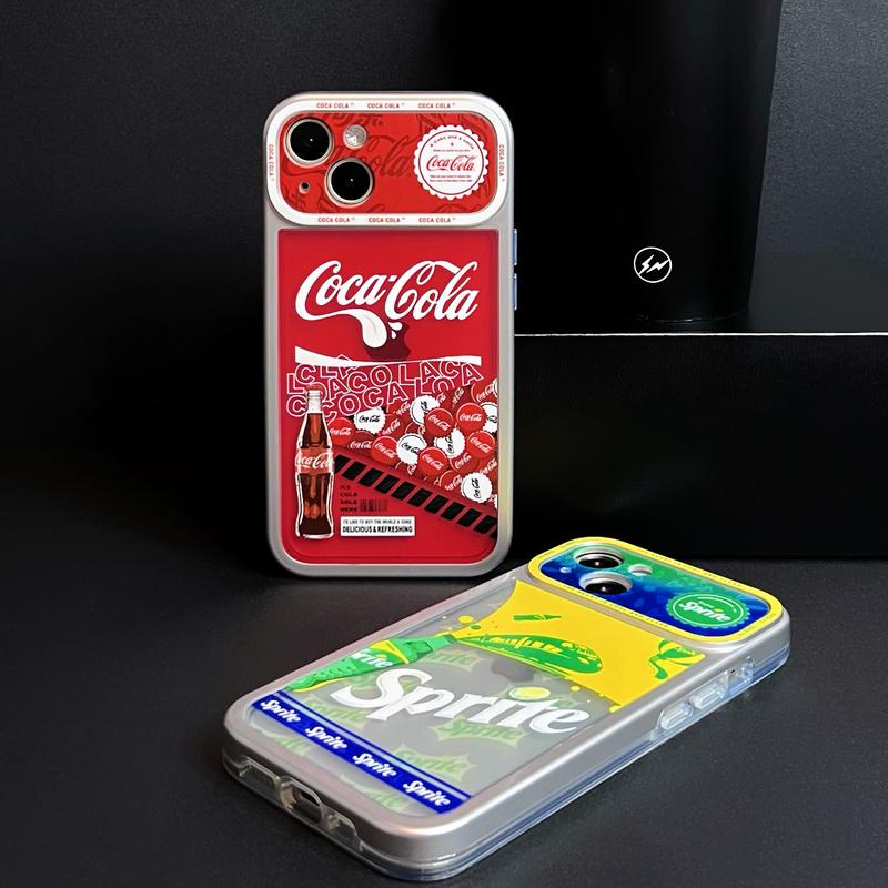 Ốp Điện Thoại TPU Mềm Mạ Điện 2 Trong 1 In Hình Chai Coca Cola Bảo Vệ Toàn Diện Cho iphone 14 13 12 11 Pro Max