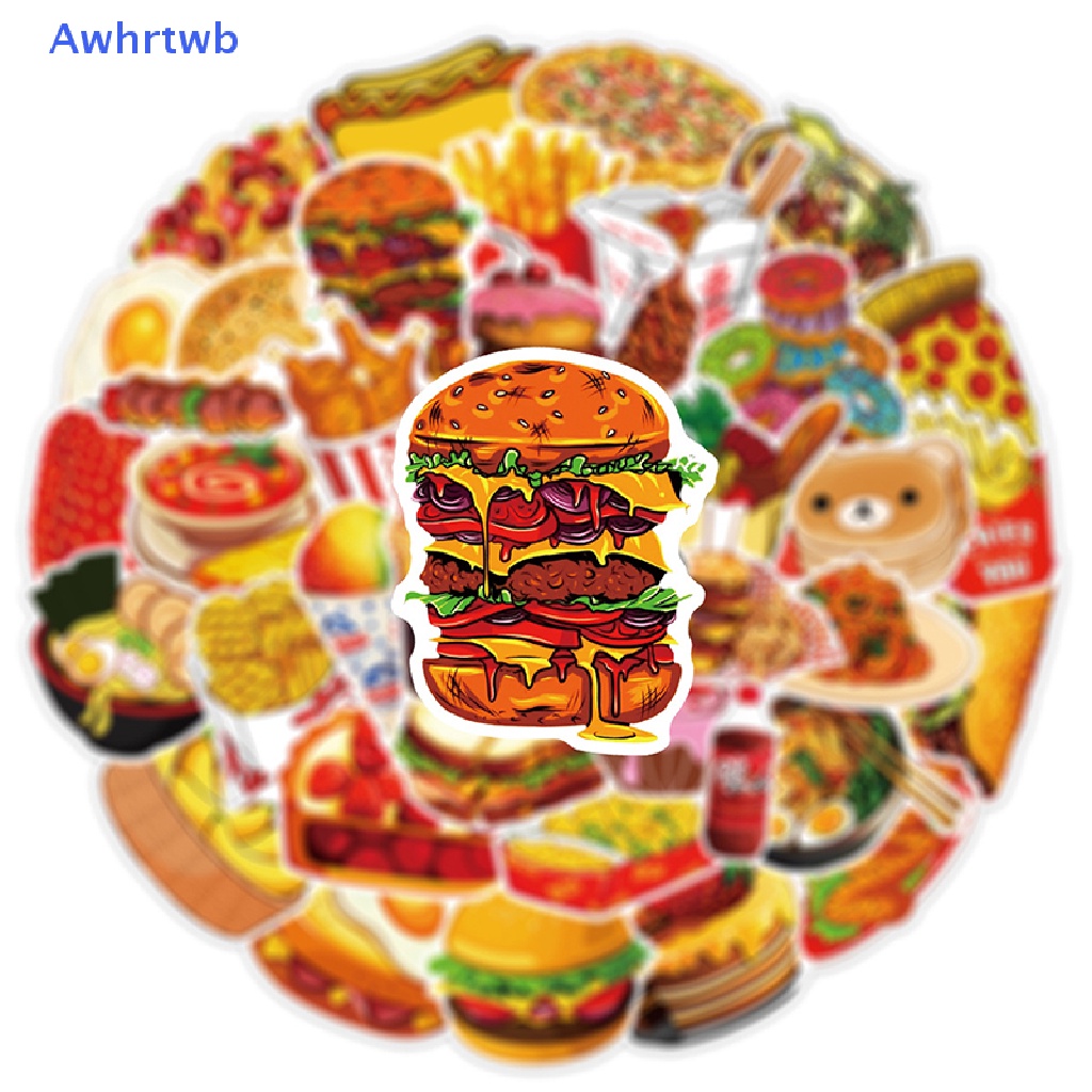 Bộ 50 Miếng Dán Trang Trí Vali Ván Trượt Laptop Họa Tiết Hoạt Hình Graffiti Mới