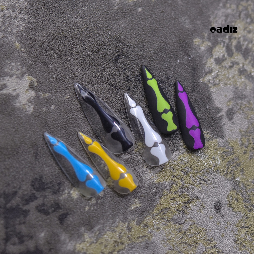 Nhãn Dán Trang Trí Móng Tay Họa Tiết Xương Kinh Dị 5D DIY