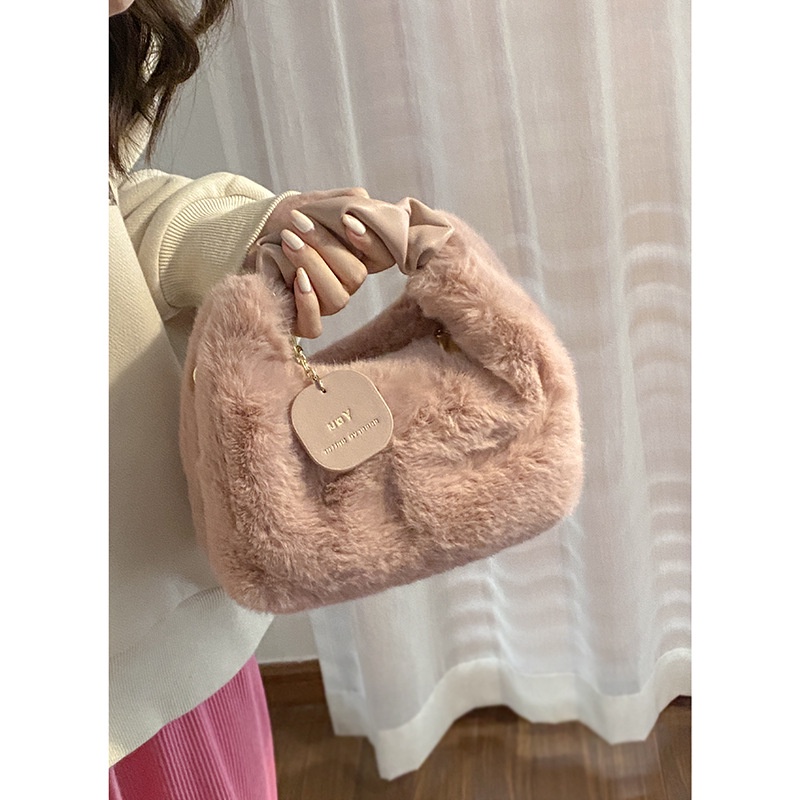 Túi Xách Đeo Vai Phủ Bông Phong Cách Hàn Quốc Đơn Giản Dành Cho Nữ