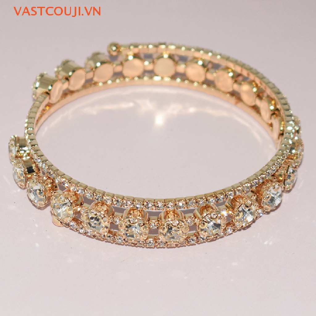 Vòng Tay Nhiều Lớp Đính Đá Pha Lê Thời Trang Cho Nữ