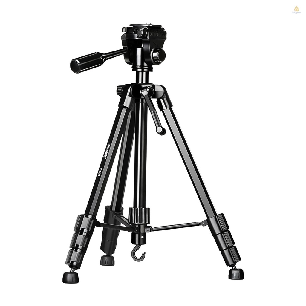 Giá Đỡ Ba Chân Bằng Hợp Kim Nhôm Tải Trọng Tối Đa 5kg / 11lbs P-880 Chân Máy Ảnh 3 Chiều Cao 148cm / 58.2in Màu Đen