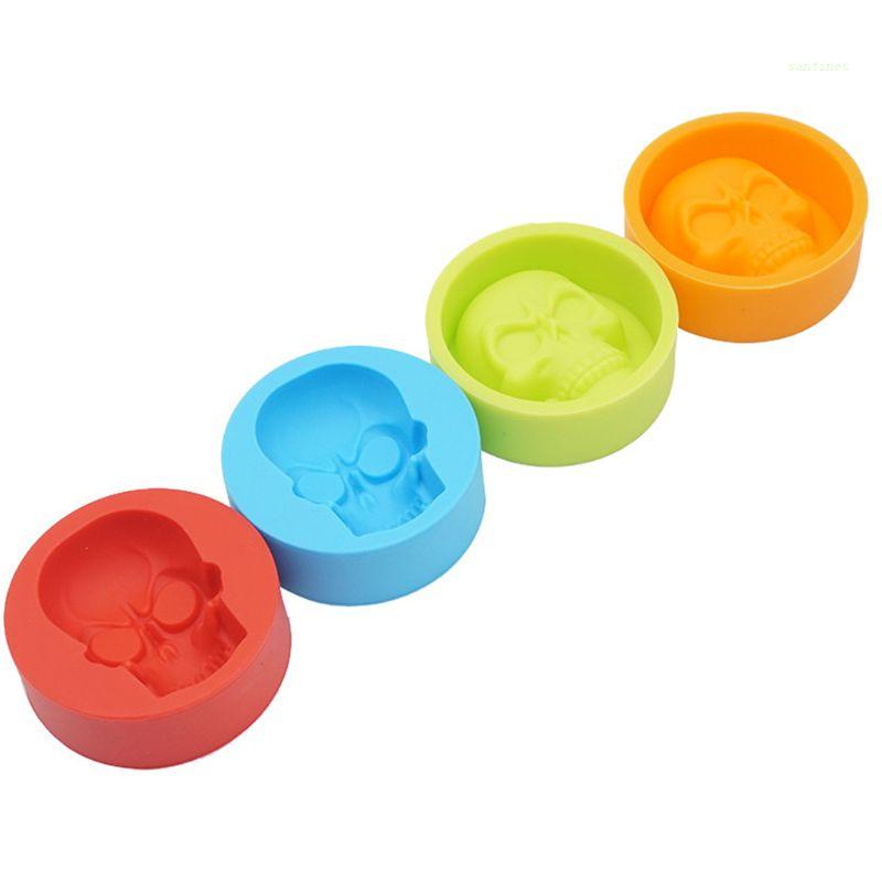 Khuôn Silicone Tạo Hình Đầu Lâu 3D Sống Động Chuyên Dụng Cho Trang Trí Bánh