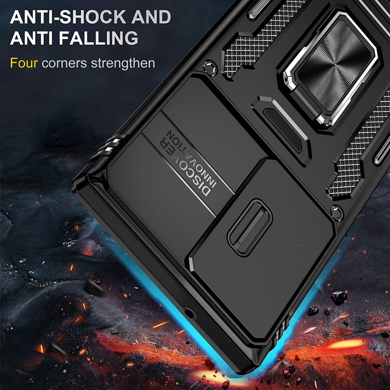 Lenuo Ốp Lưng Điện Thoại Kiểu Giáp Bảo Vệ Có Vòng Đỡ Nam Châm Chống Sốc Cho Samsung Galaxy S22 S23 Ultra S23 + S22 +