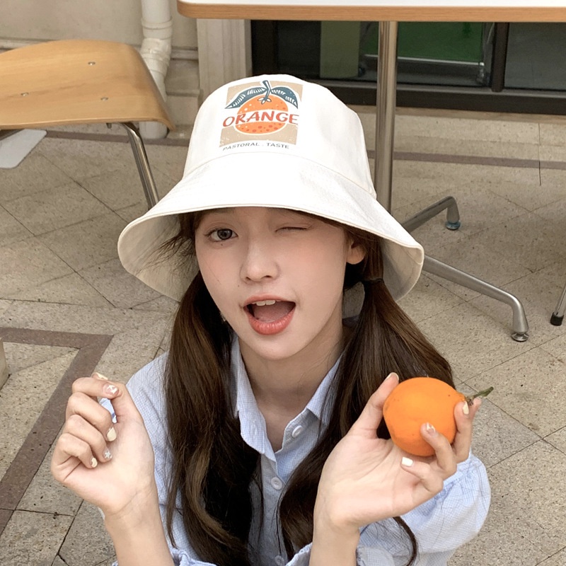 HMH® Nón Tai Bèo Chống Nắng Phong Cách Nhật Bản Hàn Quốc In Hình Cam Cam Thời Trang Mùa Hè Mới Cho Nữ
