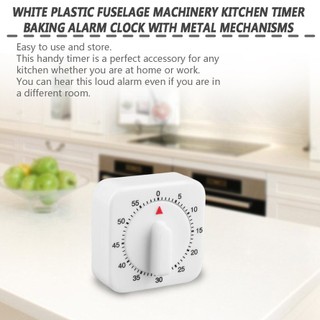 Square 60 Minute Mechanical Kitchen Cooking Timer Food Preparation Baking
