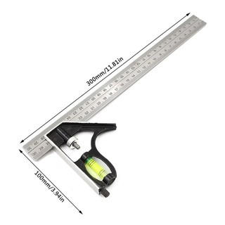 300Mm Adjustable Combination Square Angle Ruler Multifunctional Gauge