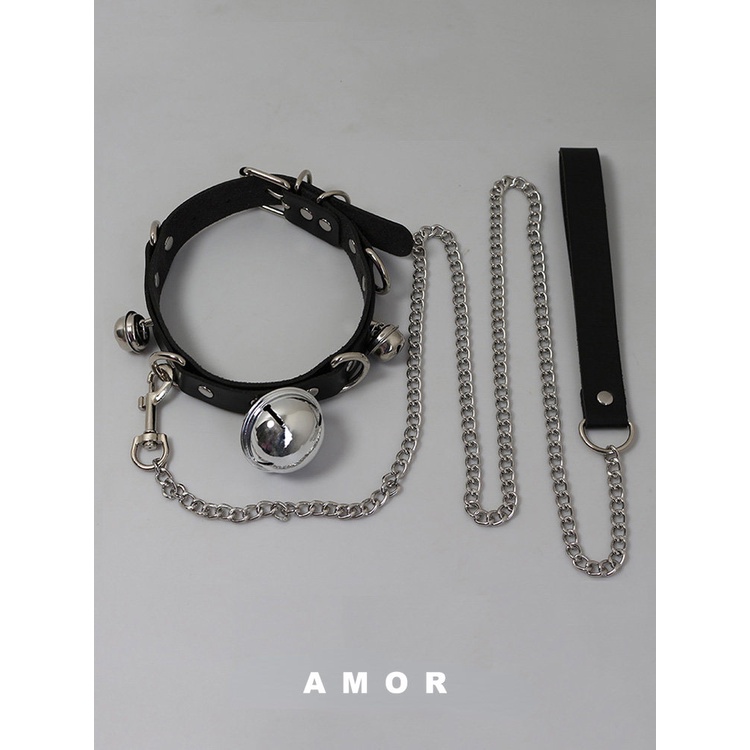 Chuông da cổ choker cổ nữ Dây đeo cổ nam