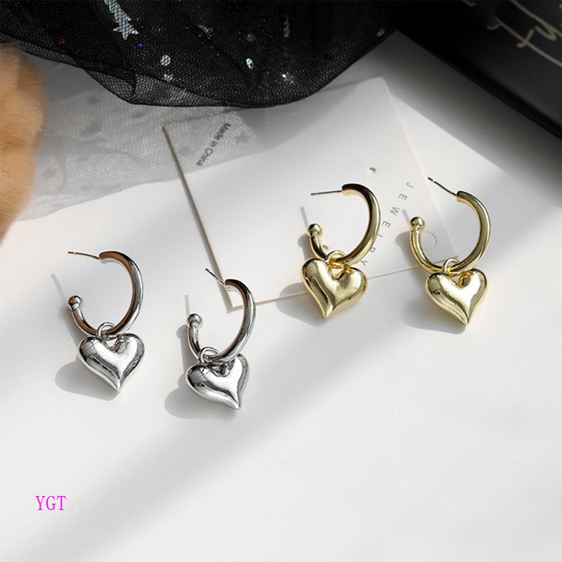 Khuyên Tai Hình Trái Tim Màu Sắc Ngọt Ngào Cho Nữ