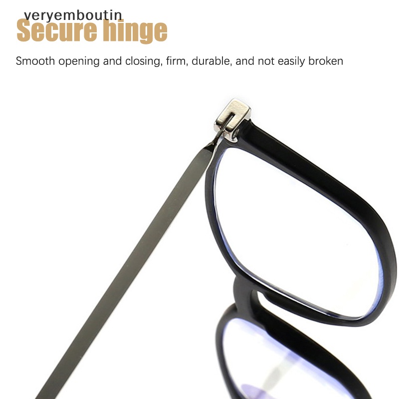 Mắt Kính Đọc Sách Gọng Đen Siêu Mỏng Chống Ánh Sáng Xanh Chất Lượng Cao Kèm Hộp Đựng Cho Điện Thoại