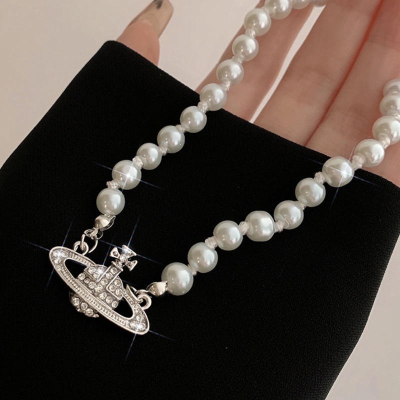 Saturn Vòng cổ Ngọc Trai Sang Trọng Phiên Bản Hàn Quốc niche Cao Cấp Cho Nữ Giới