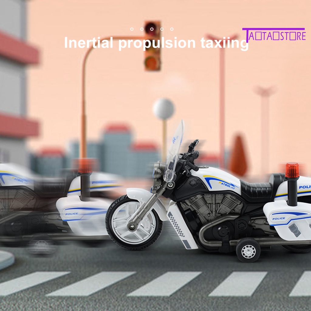 Đồ Chơi Xe Cảnh Sát Xe Máy Không Cần Khoan Tay Có Đèn LED Nhấp Nháy Cho Trẻ Em