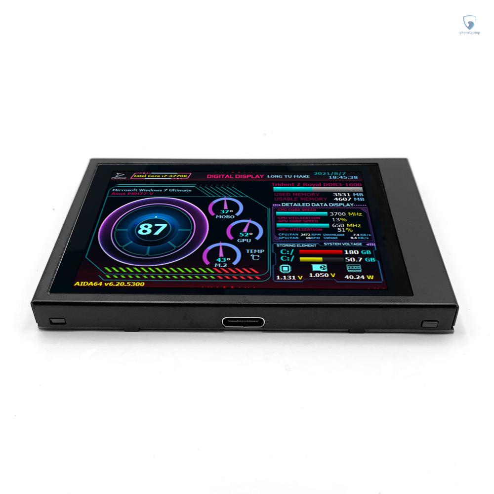 Màn Hình Hiển Thị Lcd 3.5 Inch IPS Xoay 360 Độ° Cổng Type-C Kép Xoay Được Cho Raspberry Pi Computers ITX PC Chassis